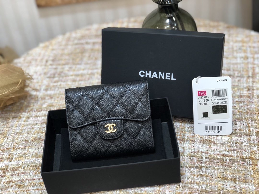 Ch@nel Wallet-Gold Harwa